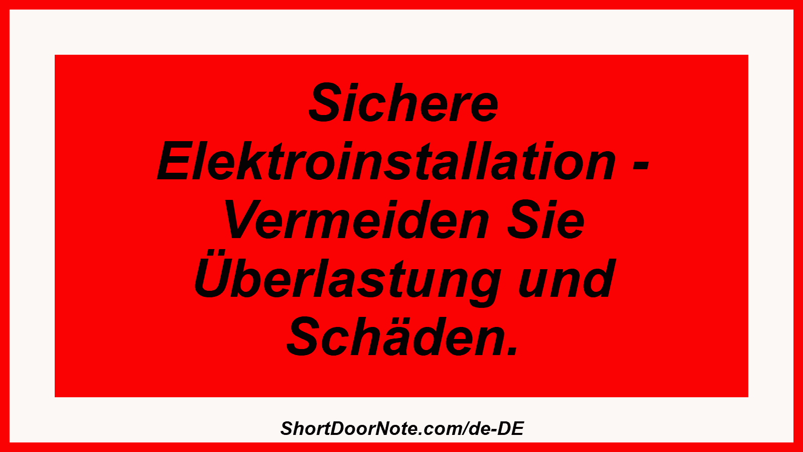 Sichere Elektroinstallation - Vermeiden Sie Überlastung und Schäden.
