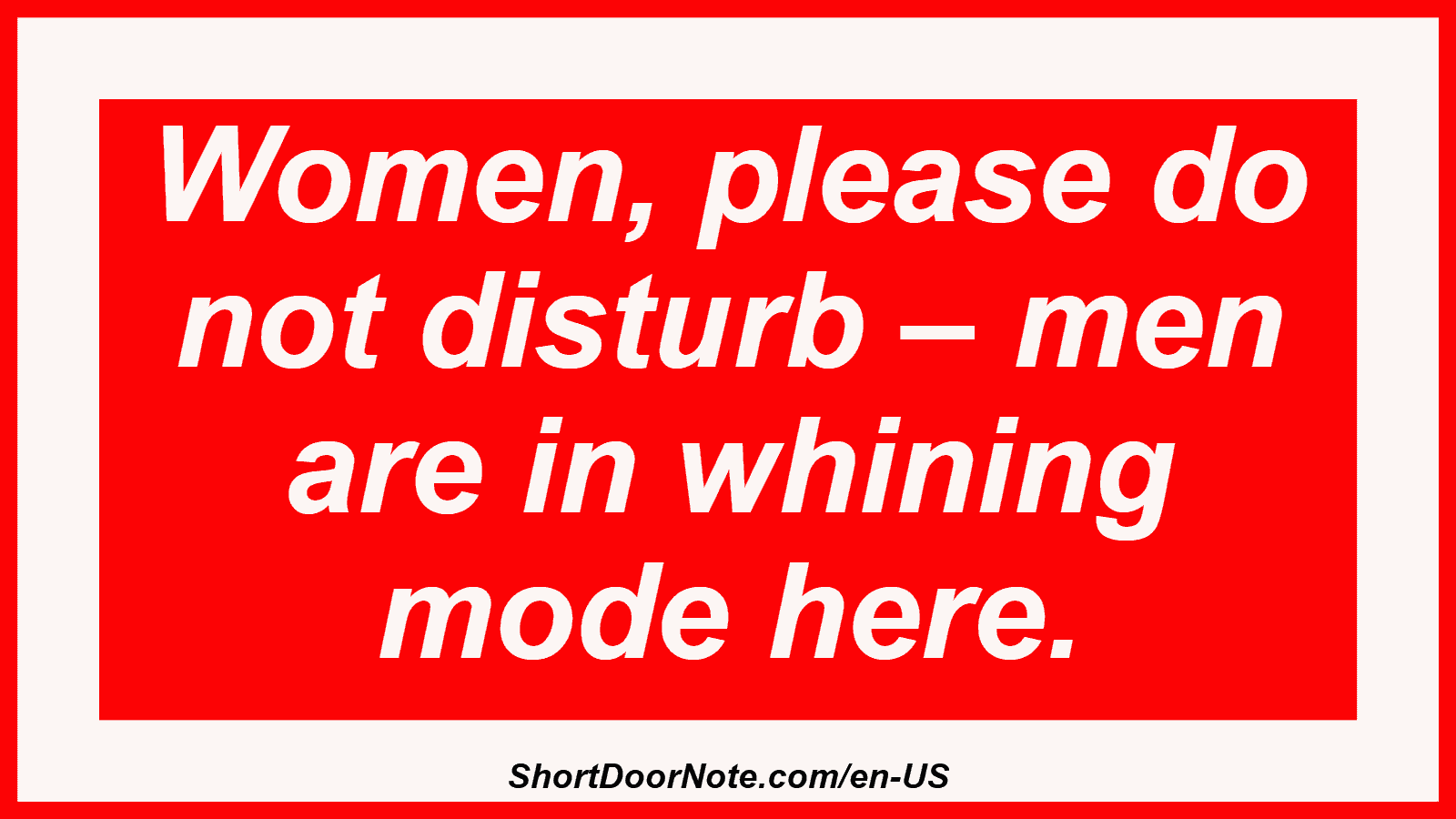 Women, please do not disturb – men are in whining mode here.

