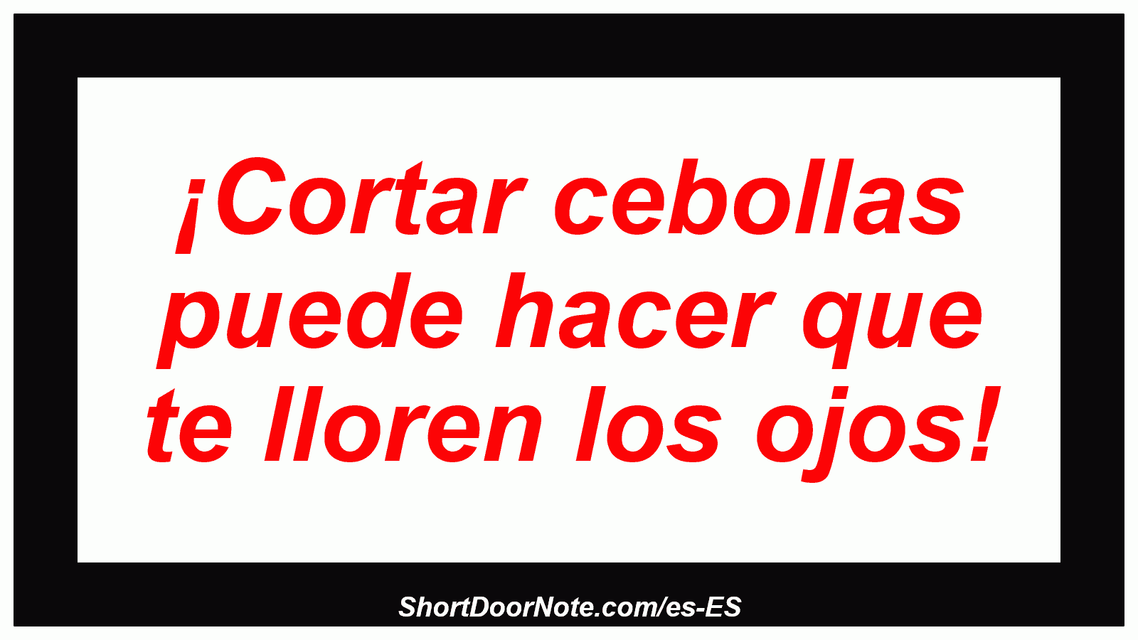 ¡Cortar cebollas puede hacer que te lloren los ojos!

