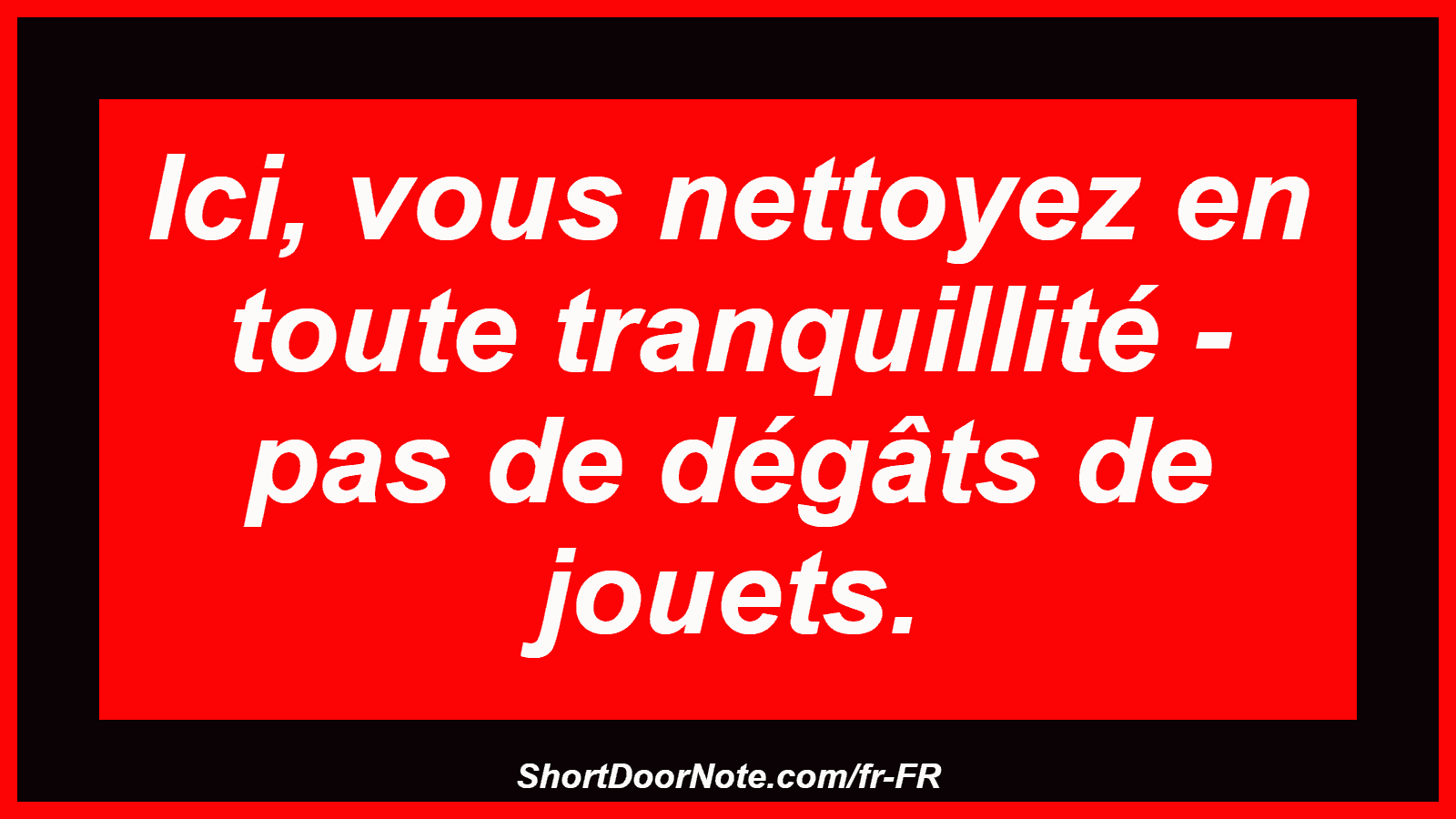 Ici, vous nettoyez en toute tranquillité - pas de dégâts de jouets.

