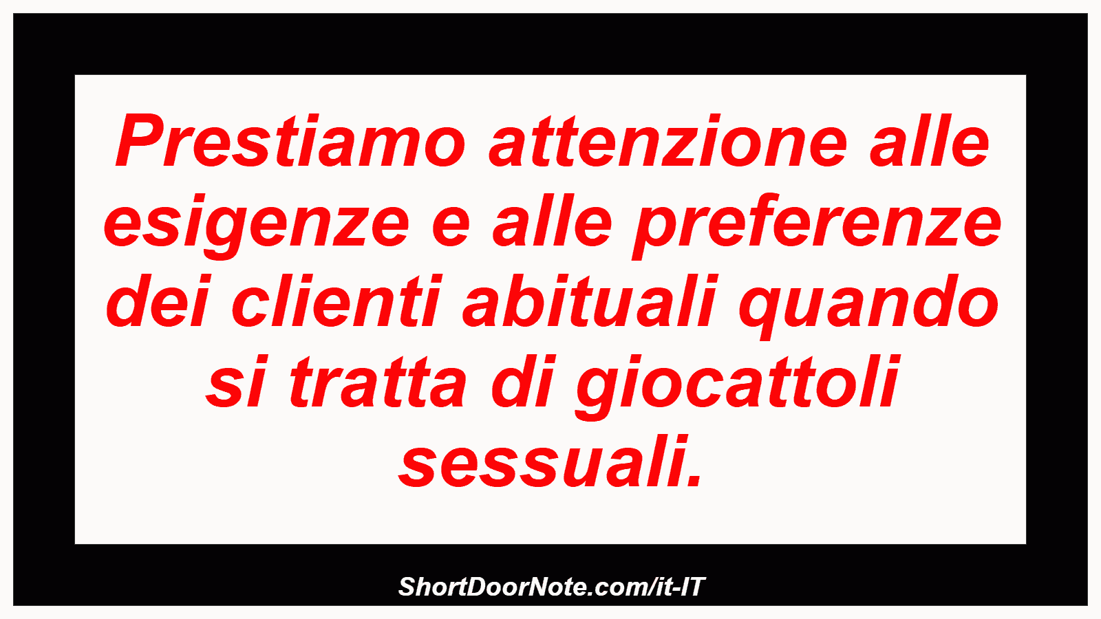 Prestiamo attenzione alle esigenze e alle preferenze dei clienti abituali quando si tratta di giocattoli sessuali.
