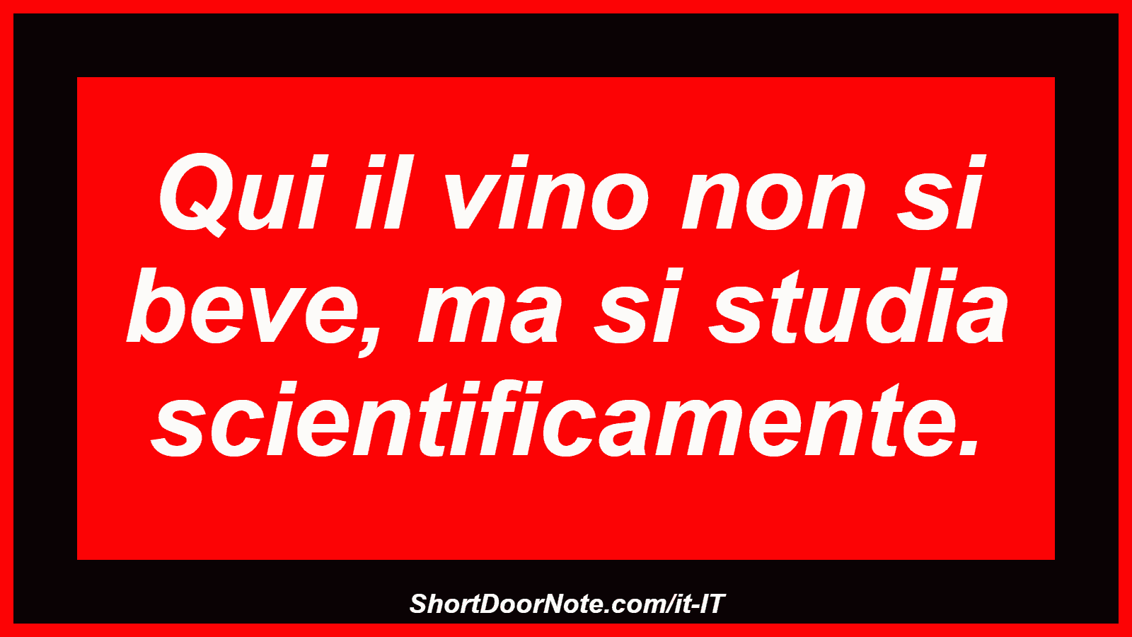 Qui il vino non si beve, ma si studia scientificamente.
