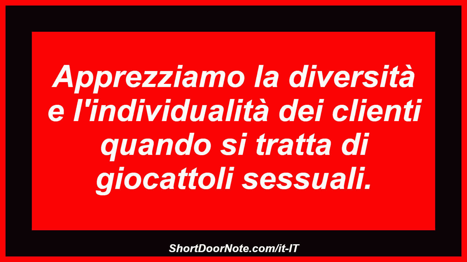 Apprezziamo la diversità e l'individualità dei clienti quando si tratta di giocattoli sessuali.
