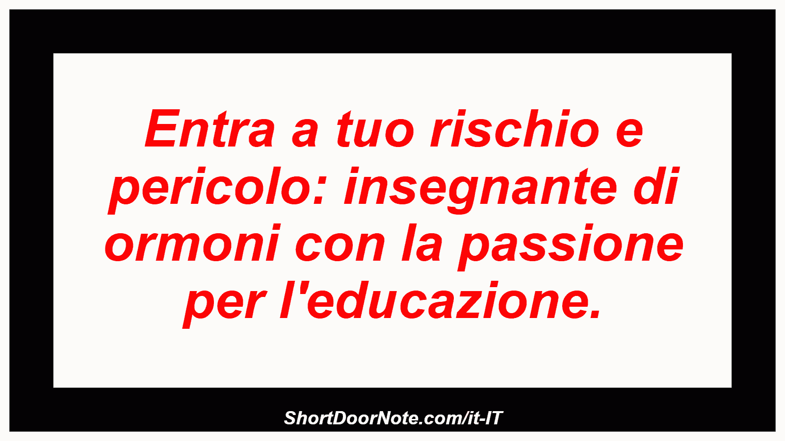Entra a tuo rischio e pericolo: insegnante di ormoni con la passione per l'educazione.
