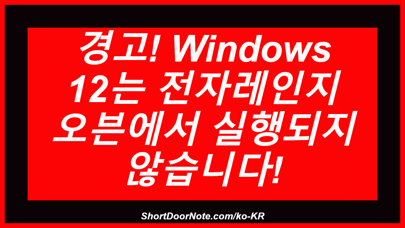 경고! Windows 12는 전자레인지 오븐에서 실행되지 않습니다!
