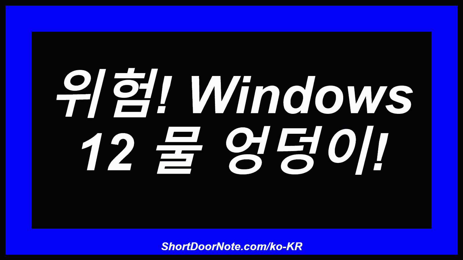 위험! Windows 12 물 엉덩이!
