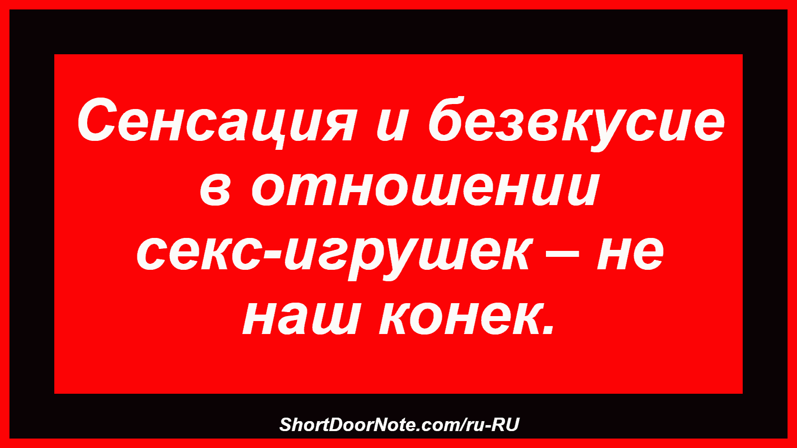 Сенсация и безвкусие в отношении секс-игрушек – не наш конек.
